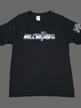 Hell No Joe! 2A 2nd Amendment Black Graphic Tee Size M